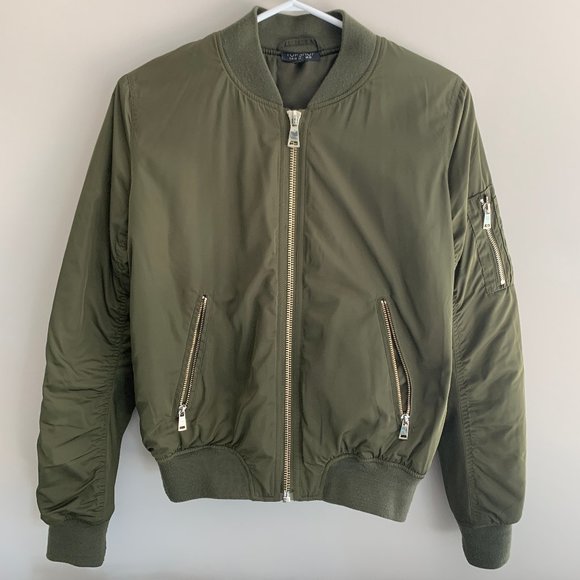 Topshop Jackets & Blazers - Topshop olive bomber jacket